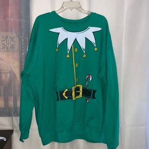 Annarbor - Santa's Elf Costume -Novelty Christmas Sweater Holiday Crewneck Sweat